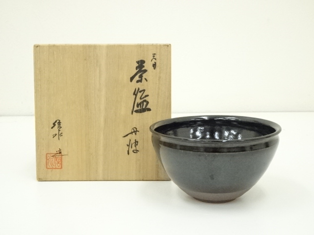 JAPANESE TEA CEREMONY / TANBA WARE TEA BOWL CHAWAN / TENME GLAZE / ARTISAN WORK